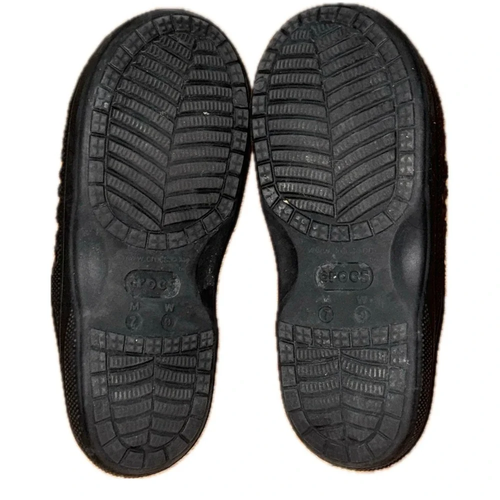 Crocs Classic Sandal Black Two Strap Slide Sandals Mens 7 Womens 9